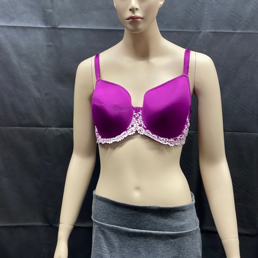 Wacoal Purple & Embroidered Lace Lined Padded Bra